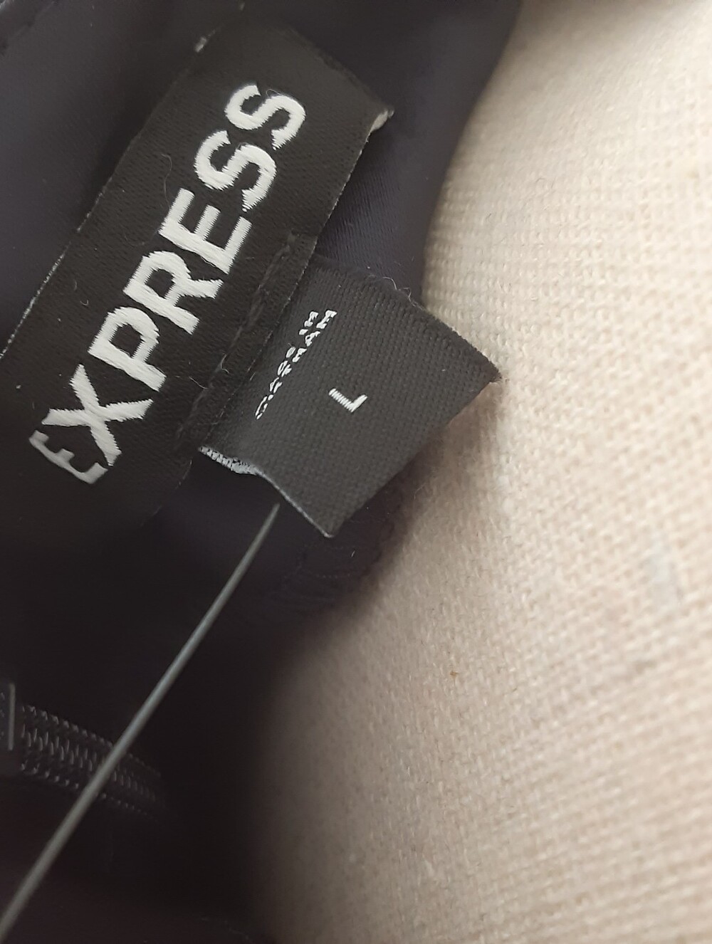 Express Cap Sleeve Drapey High-neck Satin Dress Large Midnight - Picture 3 of 4